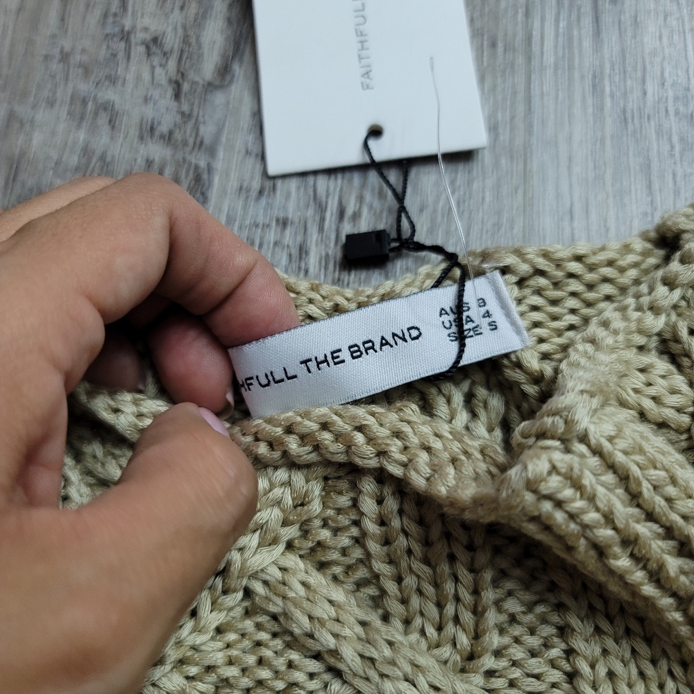 Faithfull the Brand Cass Knit Cable Sweater Mocha - Picture 9 of 9
